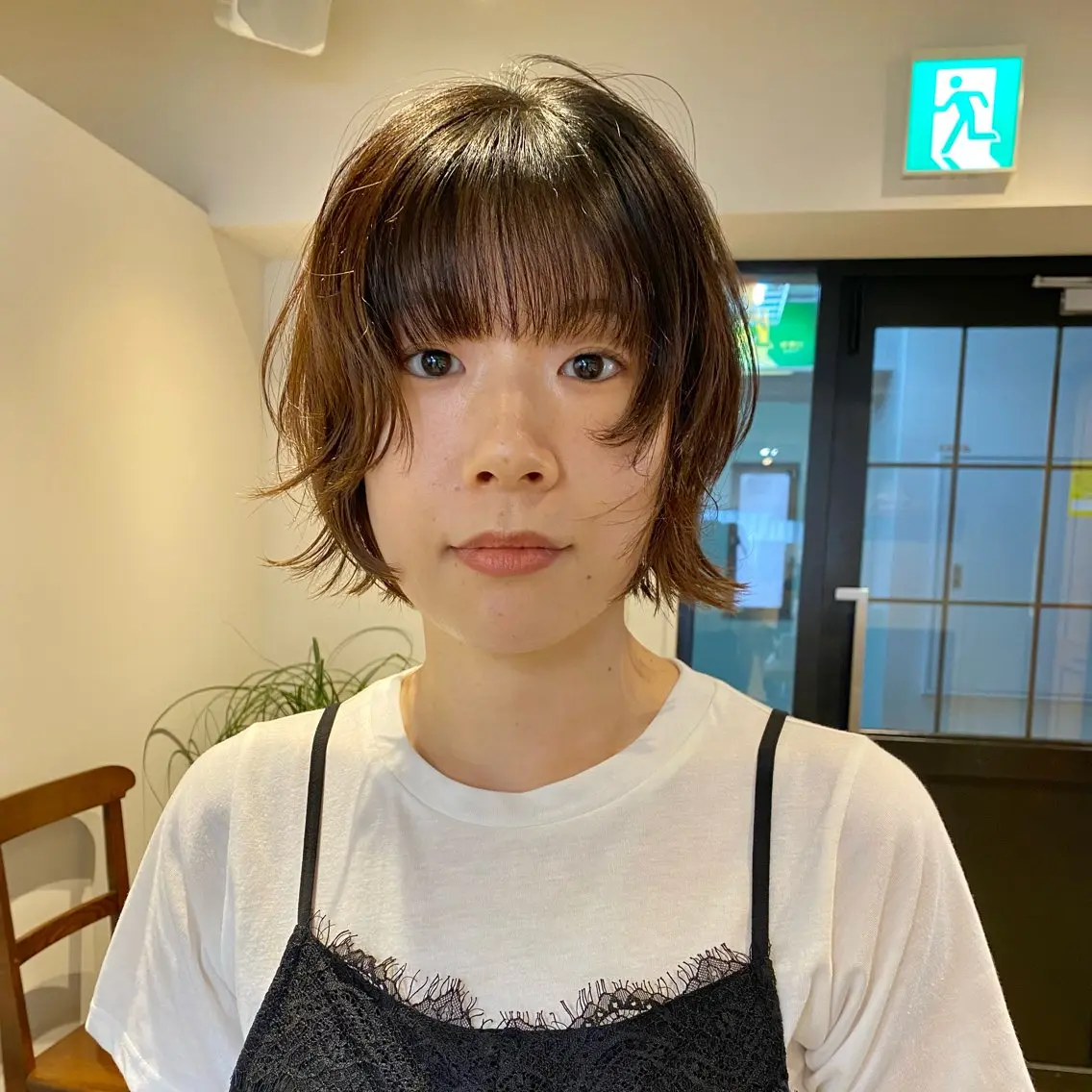 ミディアム カラー ミディアムパーマ 桑原 淳のヘアスタイル