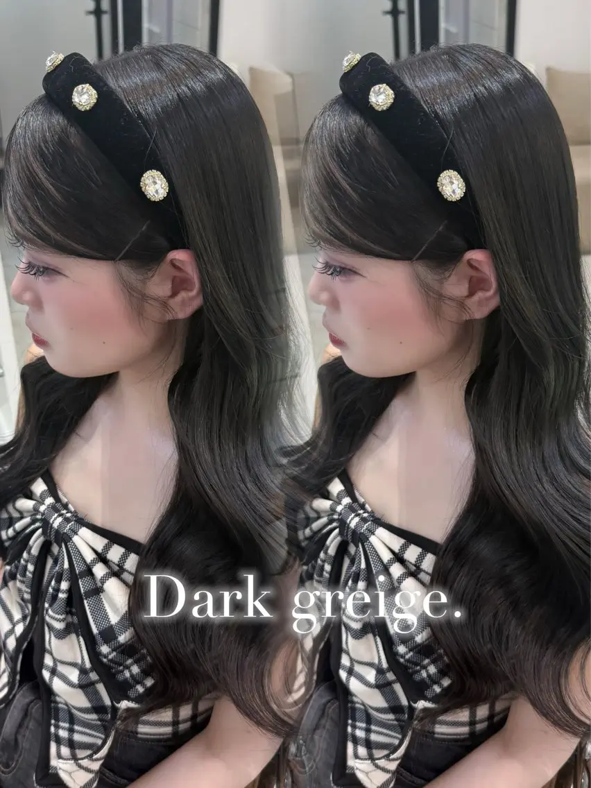 ロング カラー 透明感カラー ダークグレー ダークグレージュ グレージュ 透明感カラー/ RIKO🌺🥥のヘアスタイル