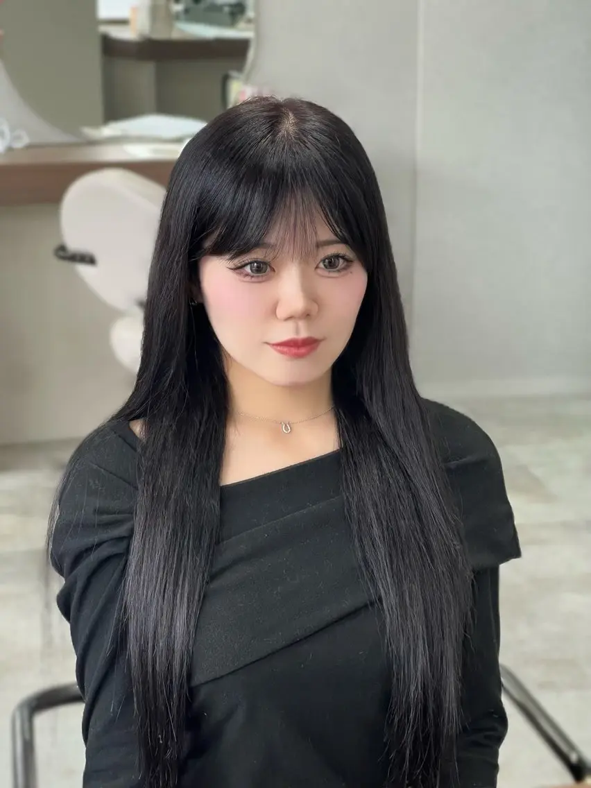 ロング カラー ブリーチ 透明感カラー パープルカラー 韓国風ヘア ワンホンヘア カット ヘアカラー トリートメント saya🍀/透明感 カラー/ヘアセットのヘアスタイル