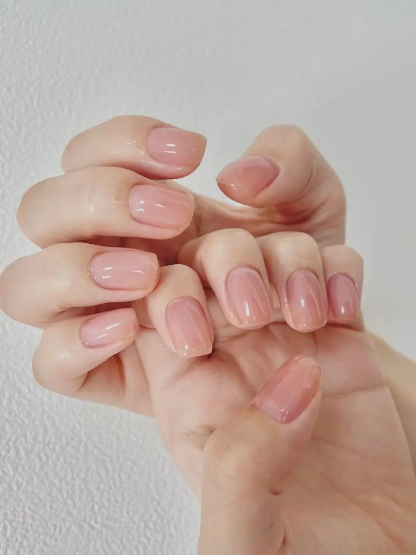 ネイル ミラーネイル ピンク ピンクベージュ ハンドネイル はなねいる Hananailのネイルデザイン