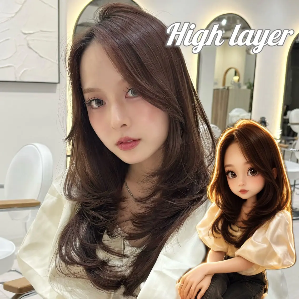 ロング ハイレイヤー レイヤーカット カット ヘアカラー トリートメント 韓国レイヤー🇰🇷 /ハッシュ/タカトのヘアスタイル