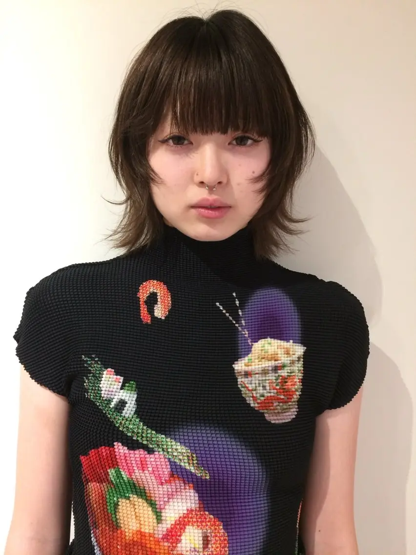 ミディアム ヘアカラー 山田 麻椰のヘアスタイル