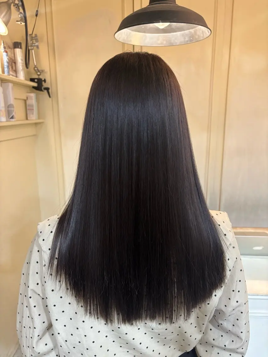 セミロング ヘアカラー ブリーチなしカラー/ 透明感カラー/みゆのヘアスタイル