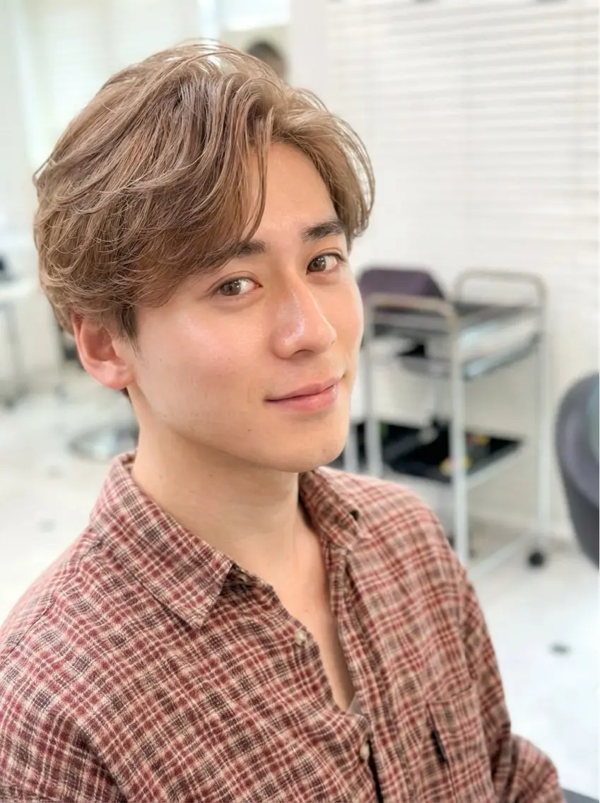 カラー メンズ メンズ特化/上野 暖色カラー ダイチのヘアスタイル