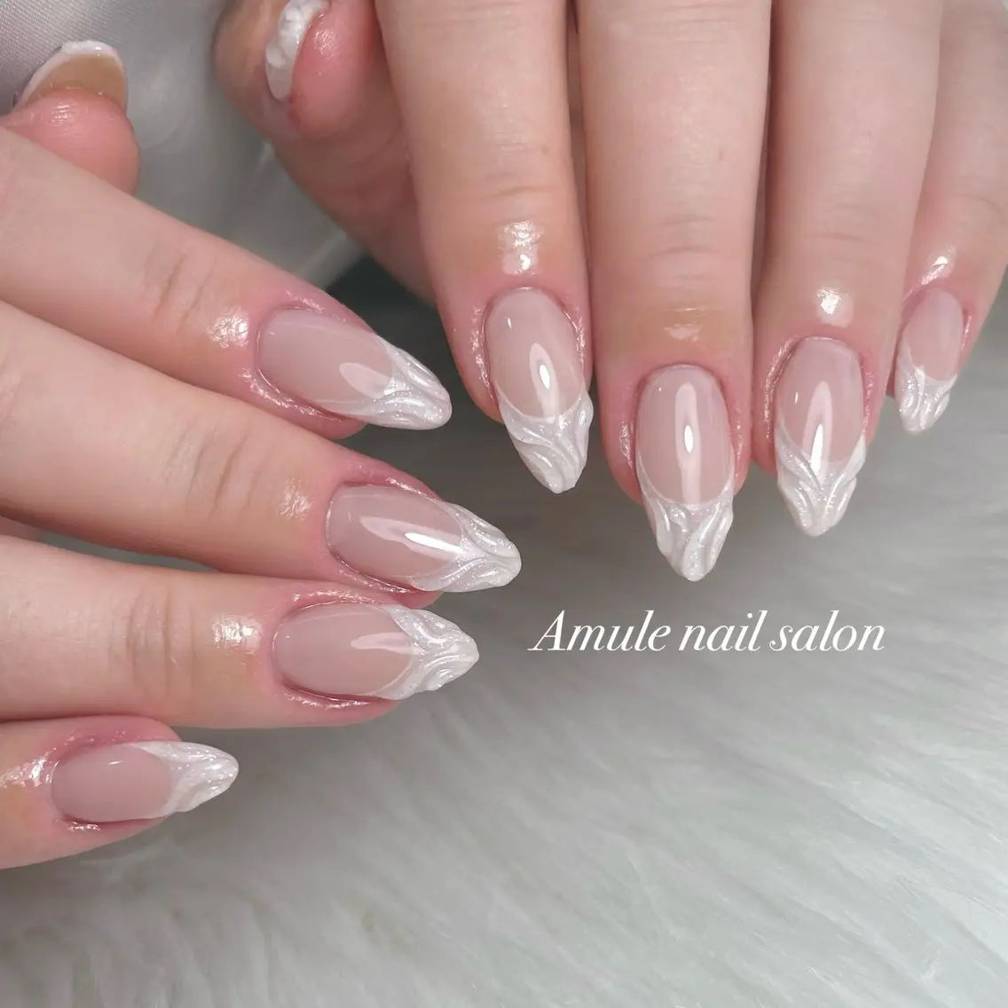 ネイル アートネイル クリアネイル フレンチネイル キラキラネイル ぷっくりネイル ハンドネイル Amule nailsalonのネイルデザイン