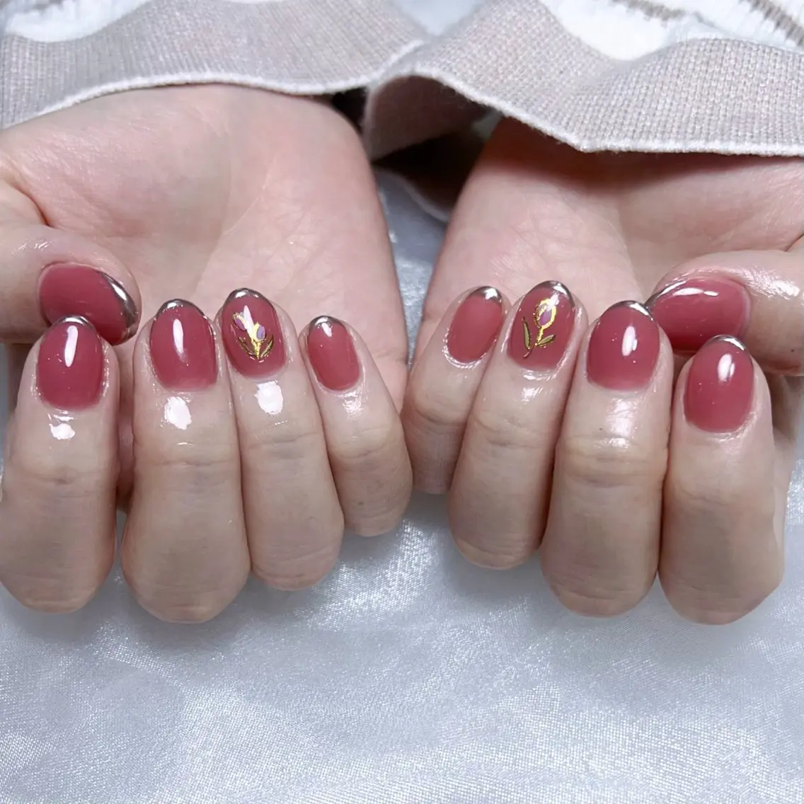 メンズ ネイル メンズ韓国風 アートネイル オーロラネイル ガーリー キラキラネイル ハンドネイル Nail salon 木にいるのネイルデザイン