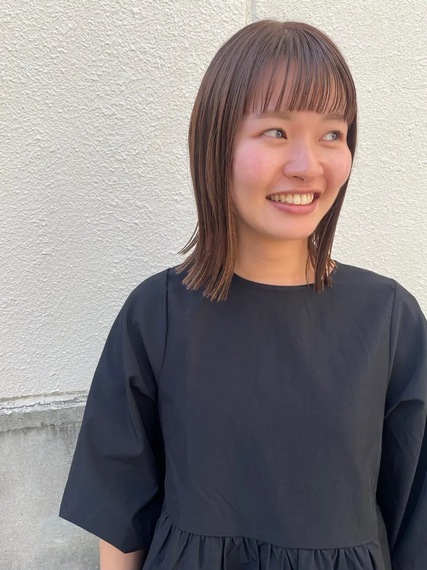 ミディアム カット ヘアカラー トリートメント ayane⭐️ボブ・ ショート・パーマのヘアスタイル