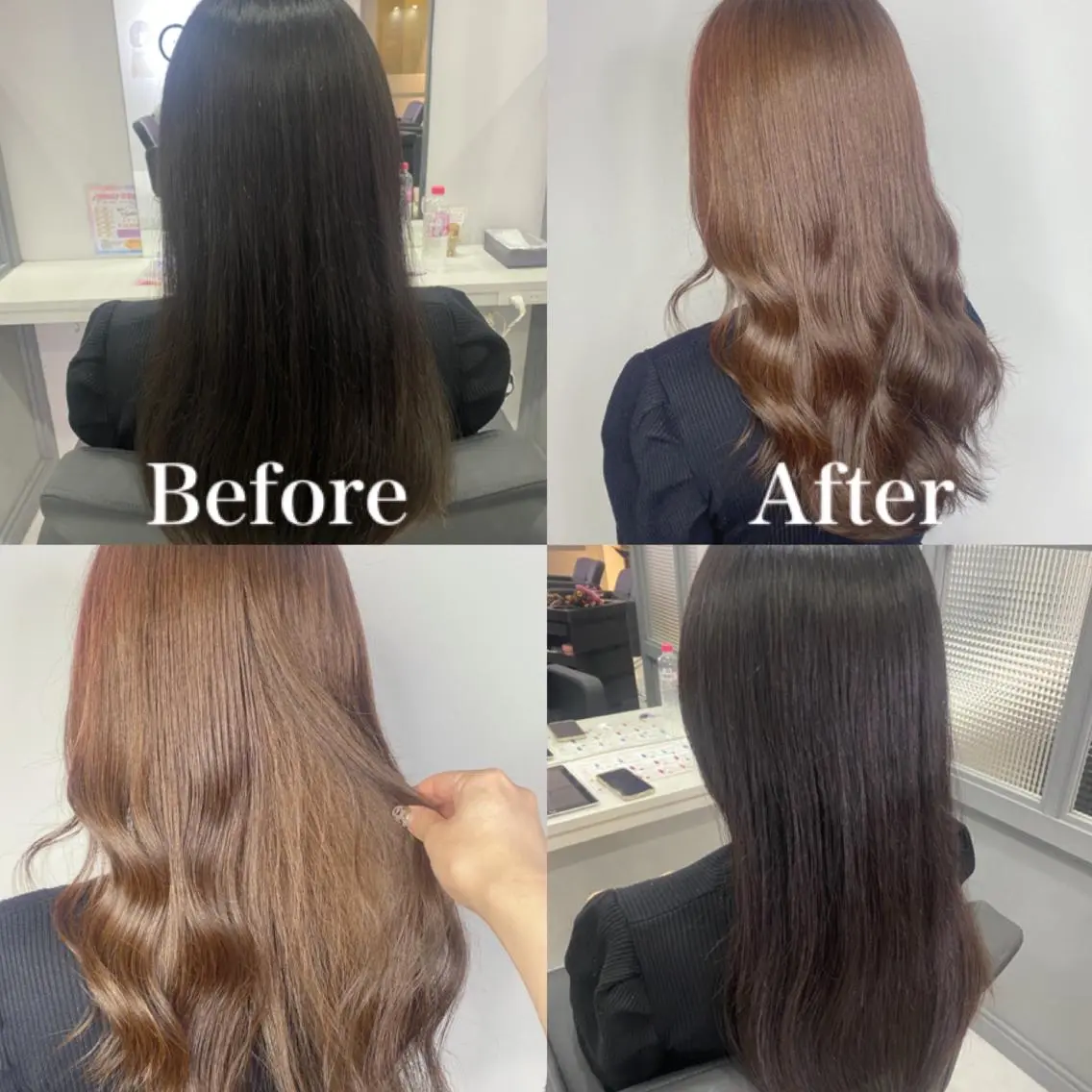 ロング カラー ブリーチ ブリーチなしカラー カット ヘアカラー トリートメント 髪質改善×矯正🫧 韓国ヘアasamiのヘアスタイル