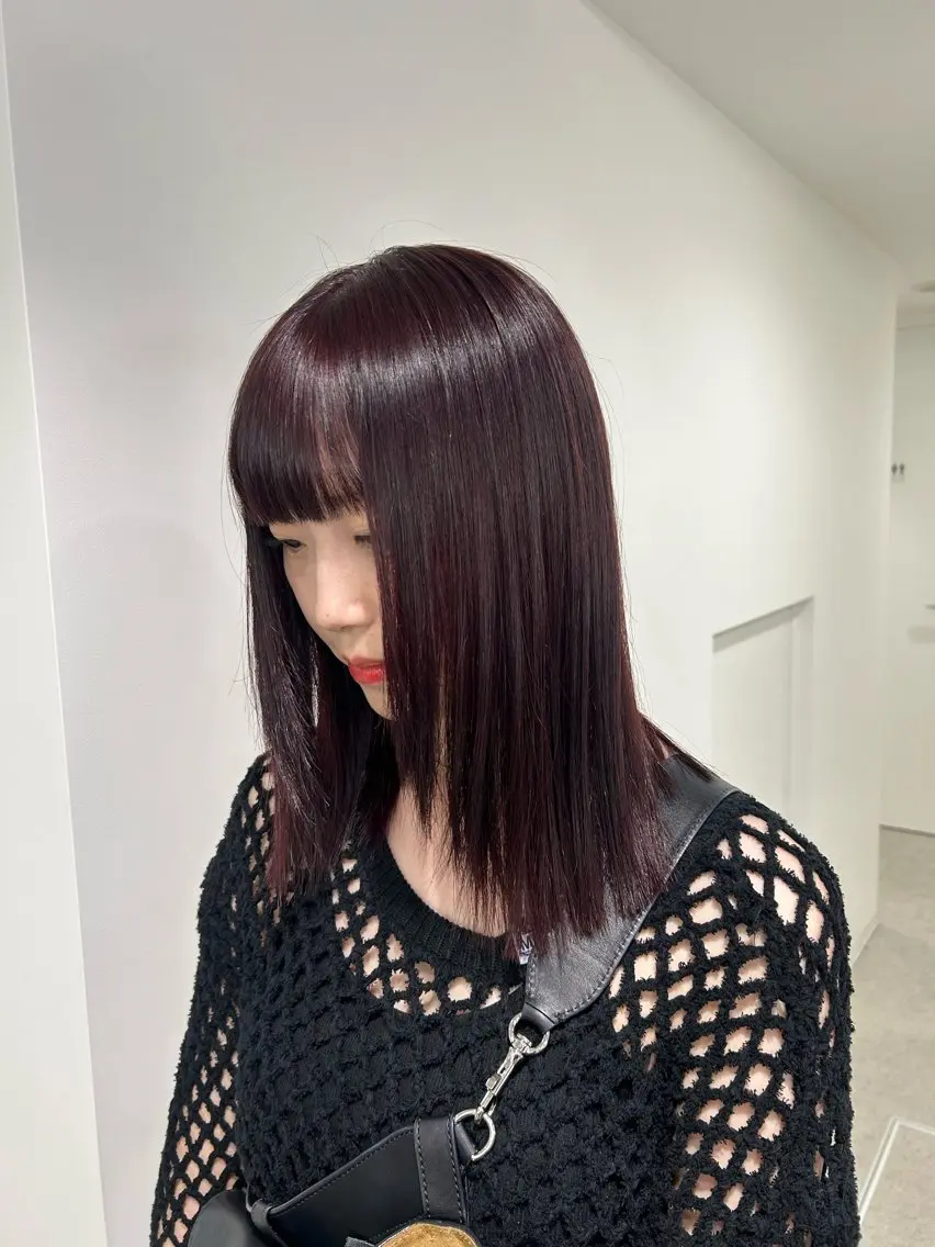 セミロング カラー 愛結 暖色カラー🎀🩰のヘアスタイル