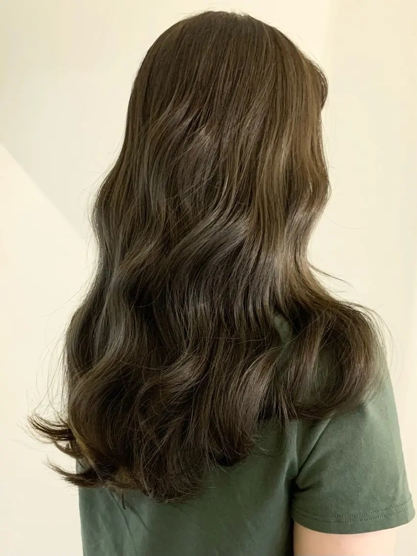 ロング カラー ブリーチ 透明感カラー ダブルカラー グレージュ ブリーチなしカラー ヘアカラー 落合希 Olivebeigeのヘアスタイル