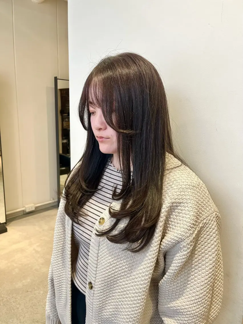 セミロング カラー レイヤーカット カット ヘアカラー トリートメント 顔まわりカット/ ボブ/SHIMADAのヘアスタイル