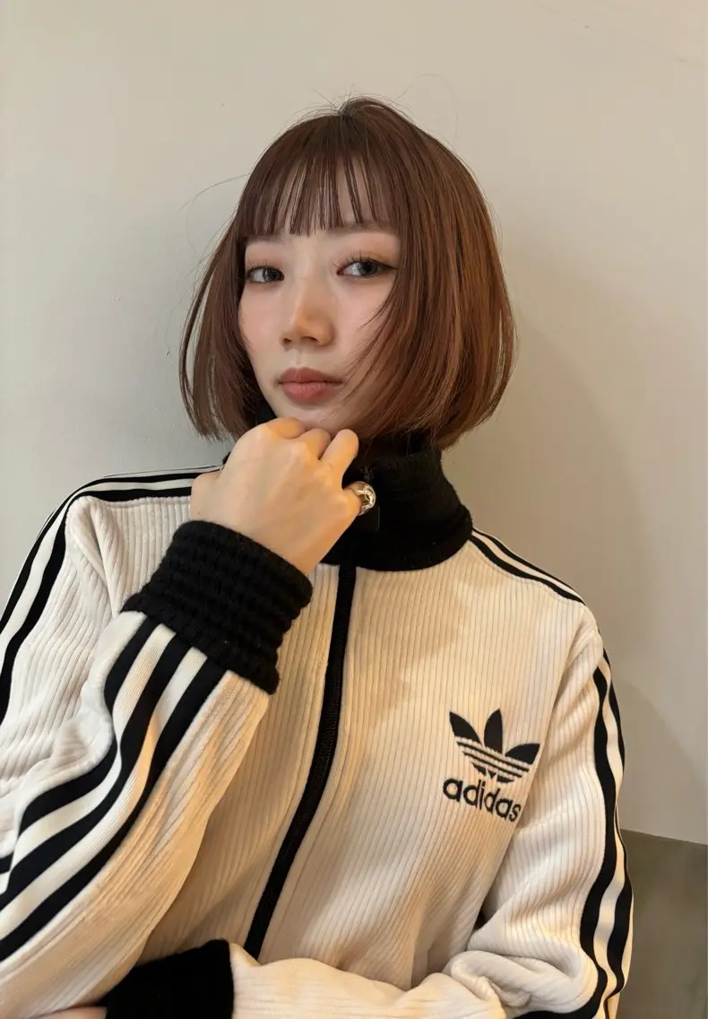 【🌟癖毛でお悩みのかた必見🌟】縮毛矯正カット&カラー&MILBONトリートメント※ケアストレート追加+¥4000の写真