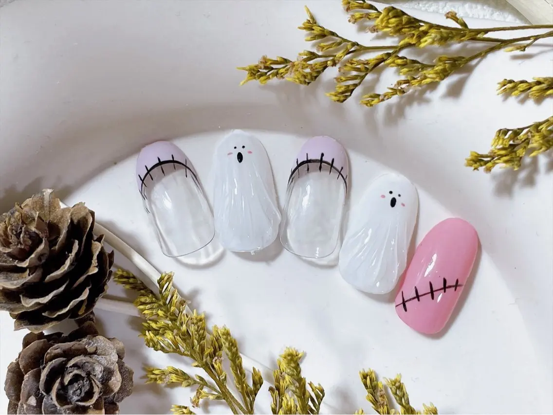 ネイル ジェルネイル ハロウィン オフィスネイル パラジェル ハンドネイル kiki nail &brow二子玉川のネイルデザイン