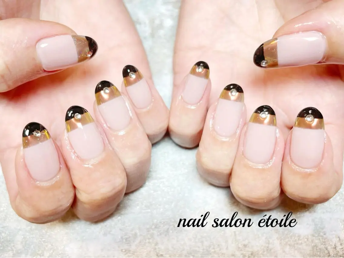 ネイル アートネイル ジェルネイル シンプルネイル ストーンネイル ハンドネイル nail salon étoileのネイルデザイン