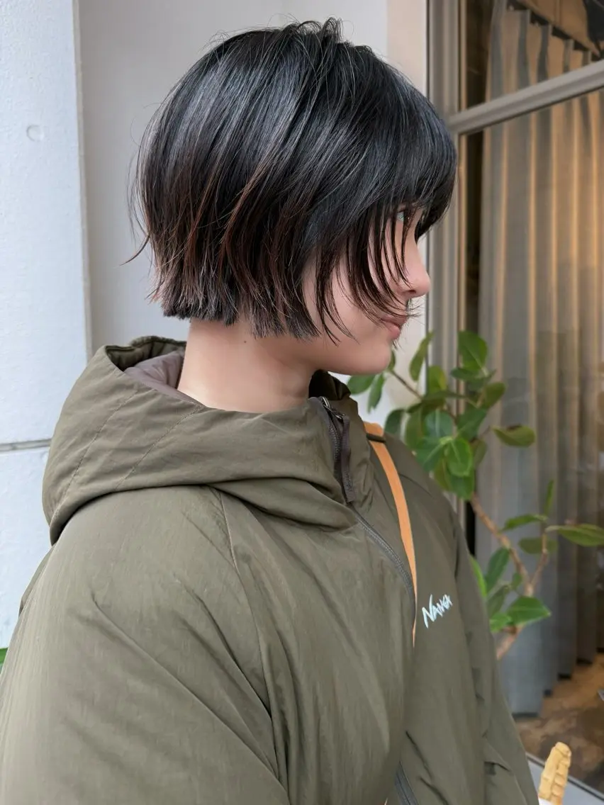ショート レイヤーカット カット ショート/パーマ /muku サリのヘアスタイル