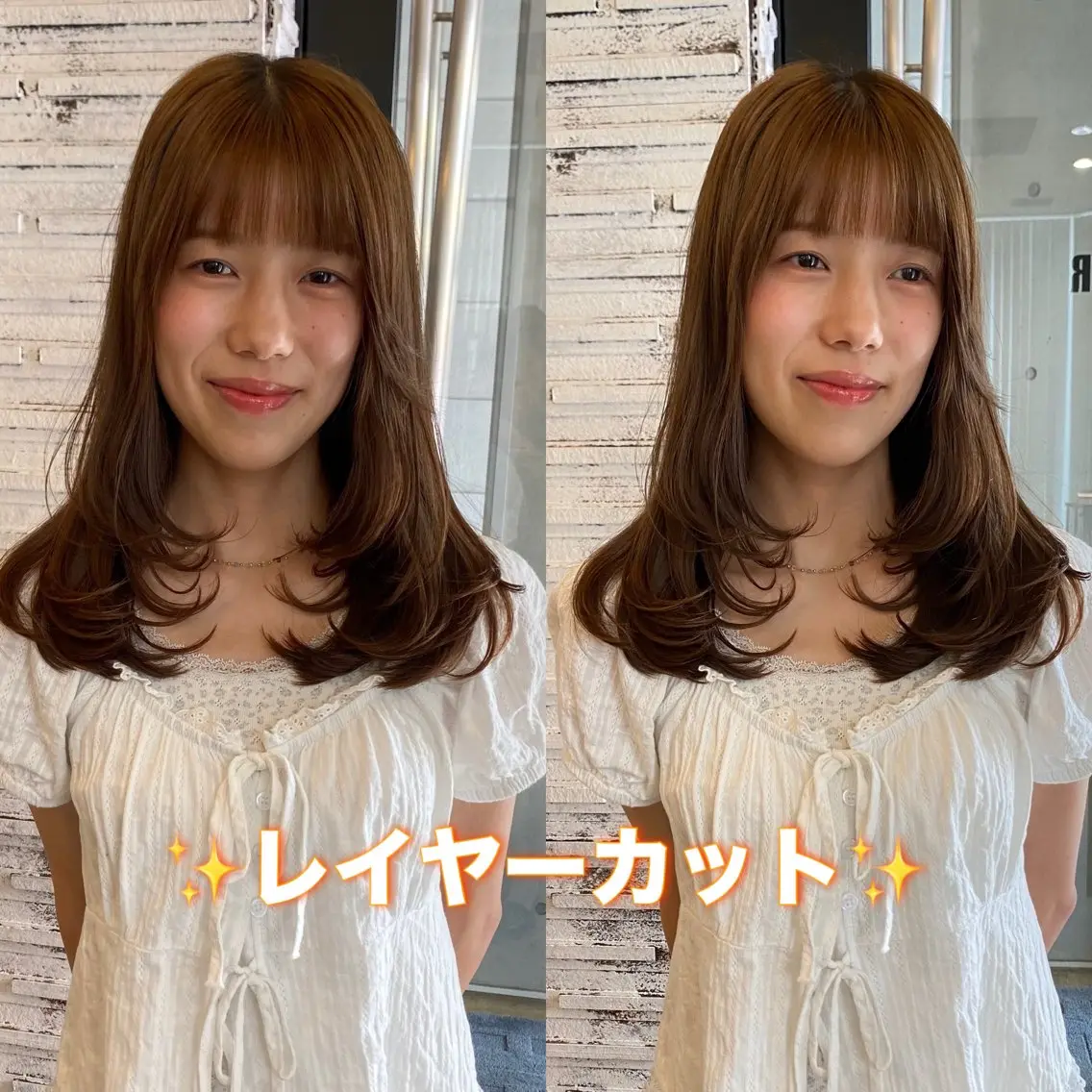 セミロング カット 髪質改善/レイヤー カット/イソヤトモのヘアスタイル