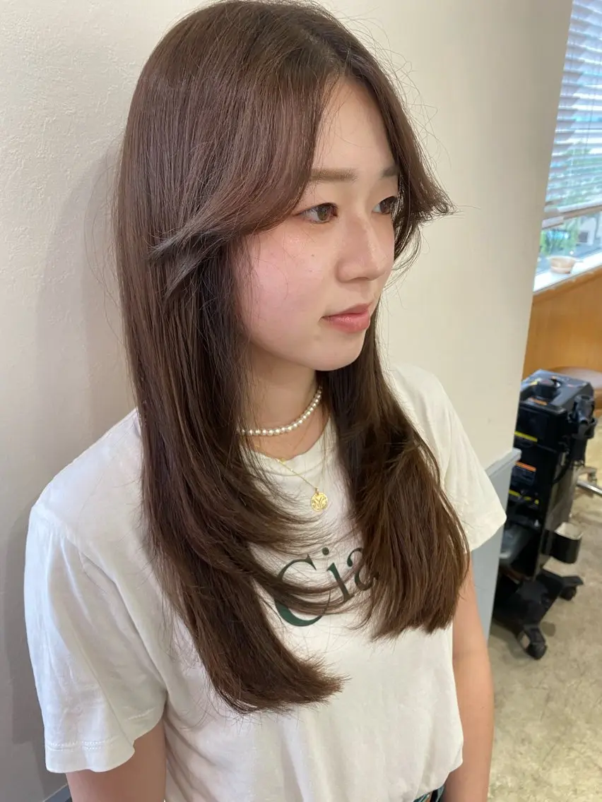 セミロング レイヤーカット カット ヘアカラー トリートメント GINZARay2 風本朱里🐥のヘアスタイル