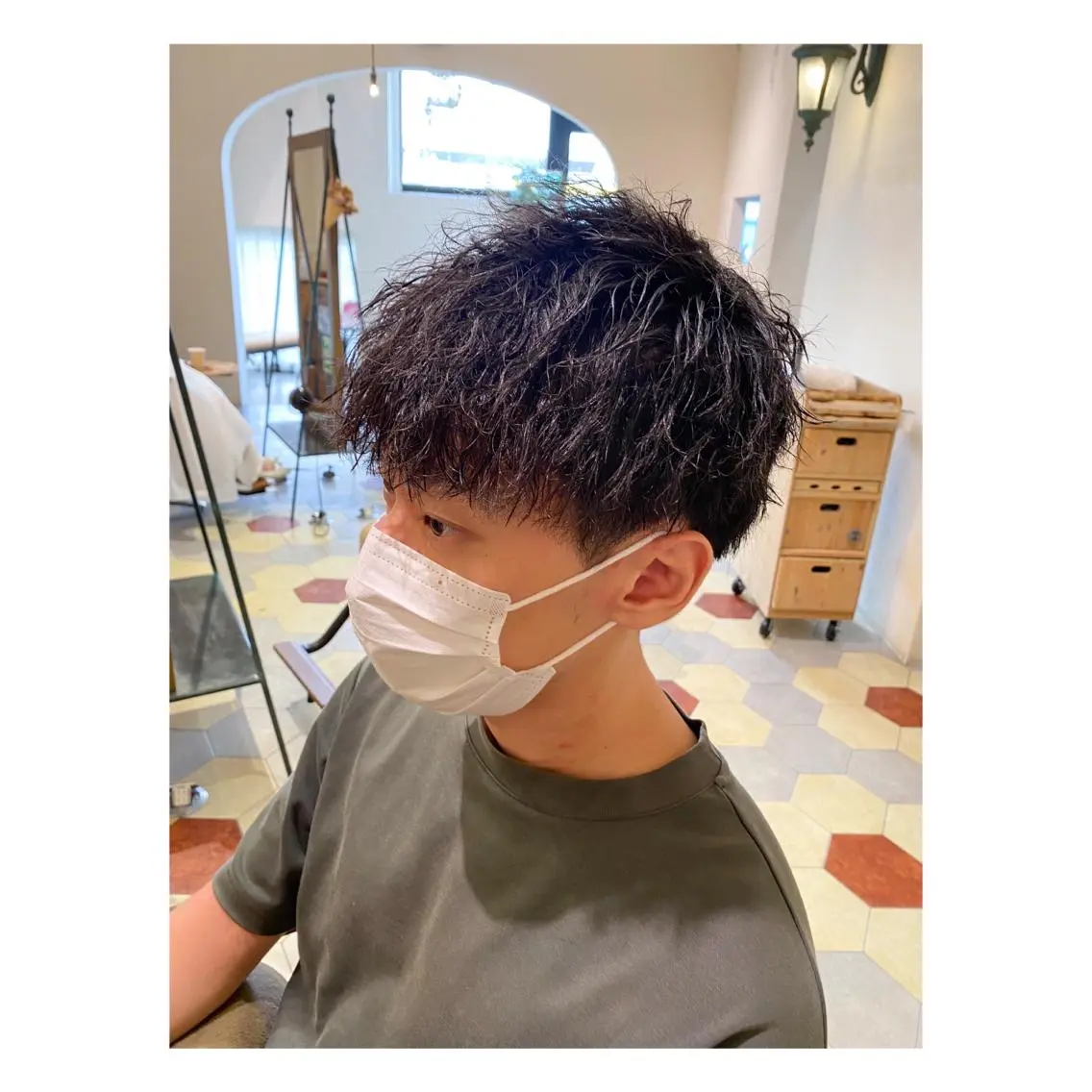 ショート ヘアアレンジ メンズ カット パーマ 菊池大一 溝の口パーマのヘアスタイル