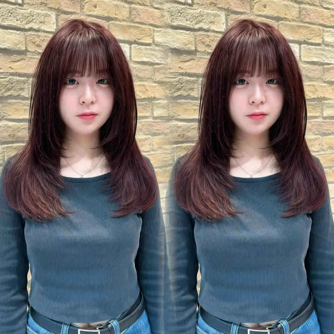 ミディアム カラー カット ヘアカラー トリートメント Kaede/ブリーチ なし/レイヤー🤍のヘアスタイル