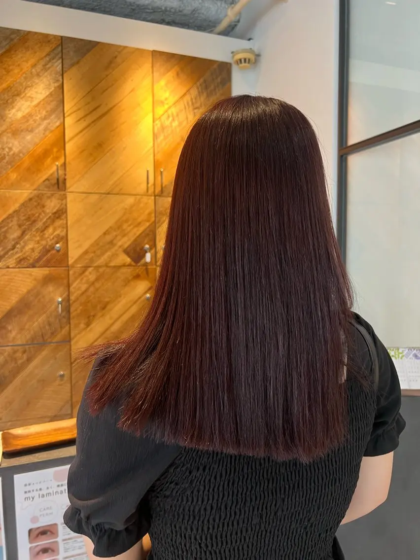 カラー レッドカラー ヘアカラー Miyuu 『湘南台』のヘアスタイル