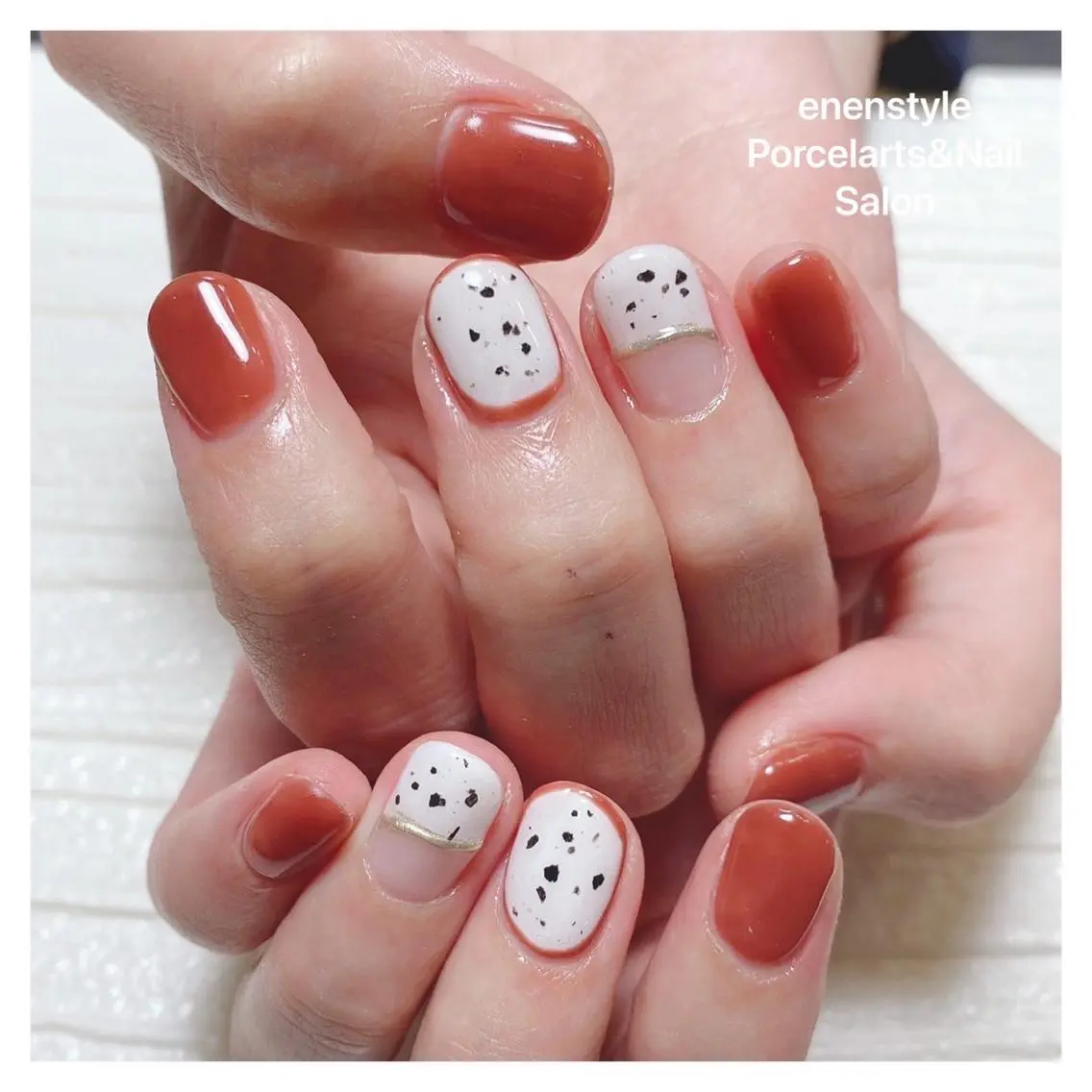 ミディアム ネイル ハンドネイル 🐾enen style 🐾のネイルデザイン