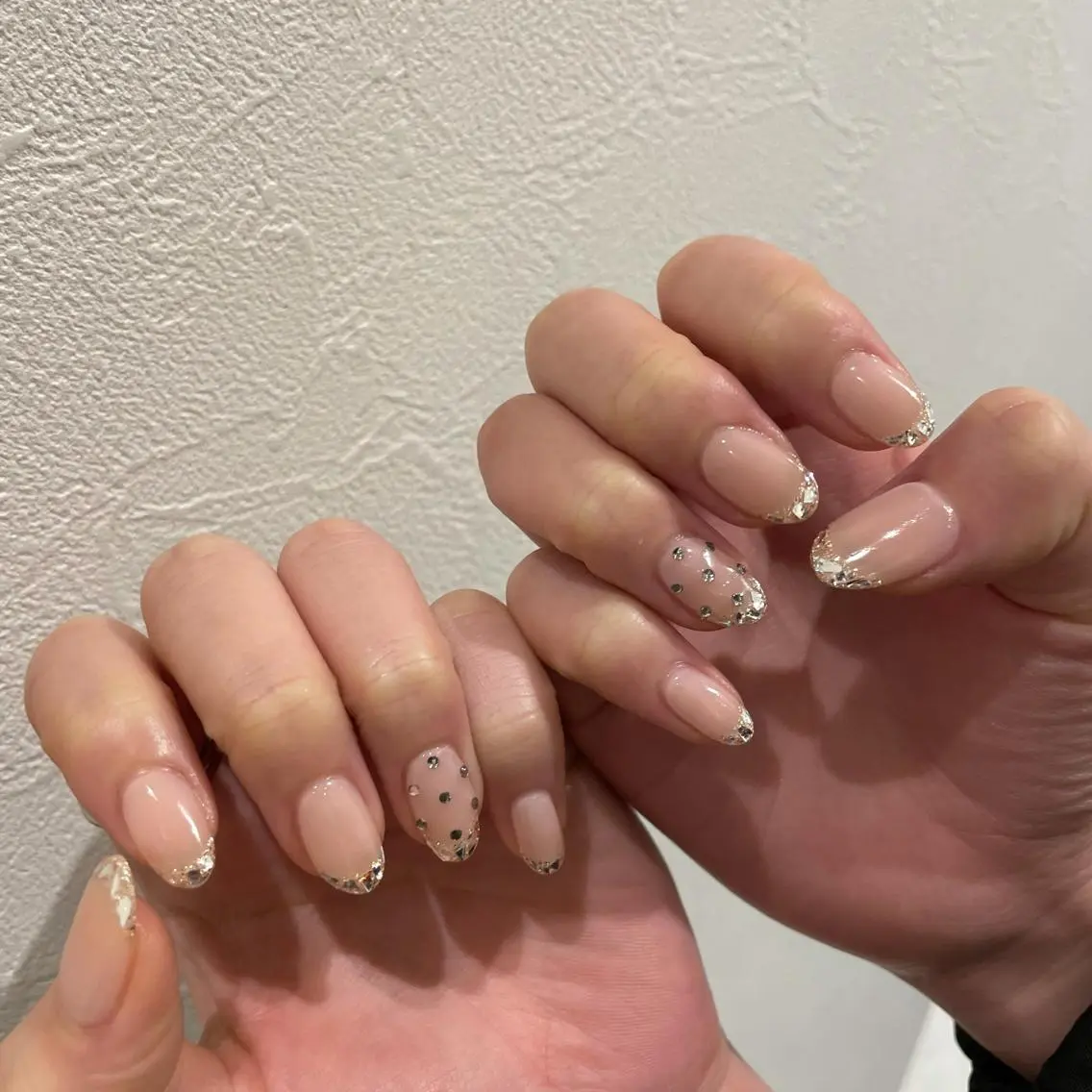 ネイル フレンチネイル ガラスフレンチ ハンドネイル MIUNail YUMIのネイルデザイン