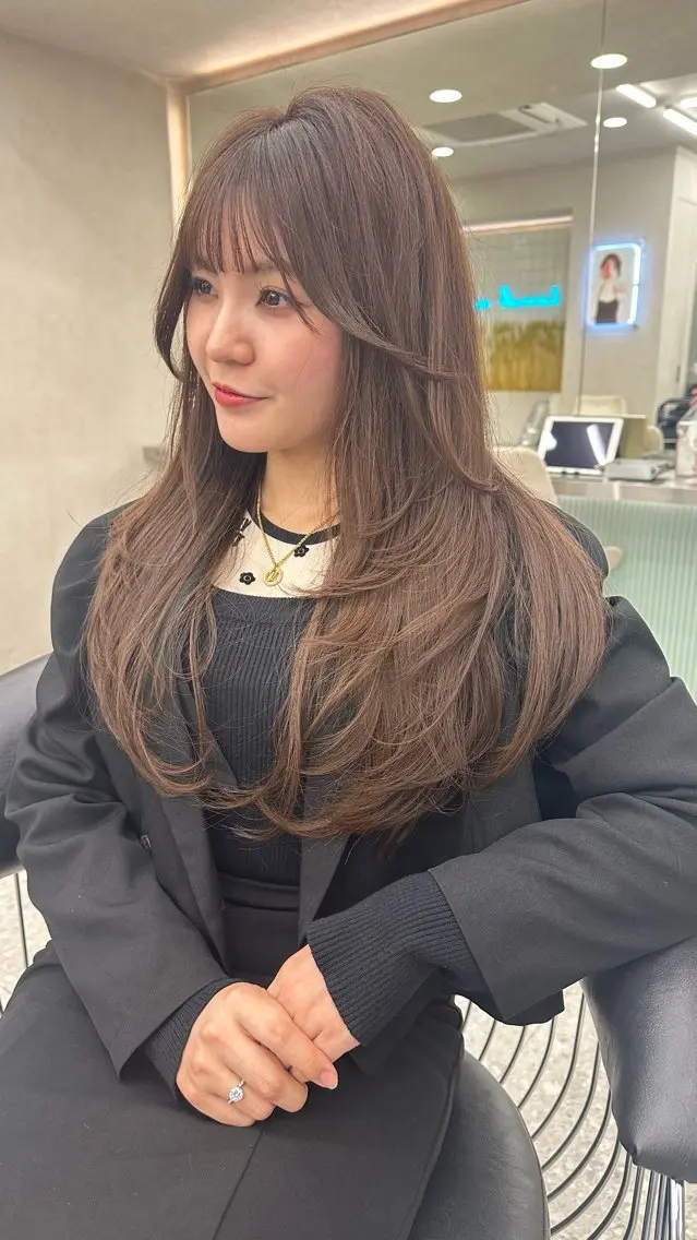 ロング カラー カット ヘアカラー トリートメント ヘアセット レイヤーダブルカラー KYONのヘアスタイル