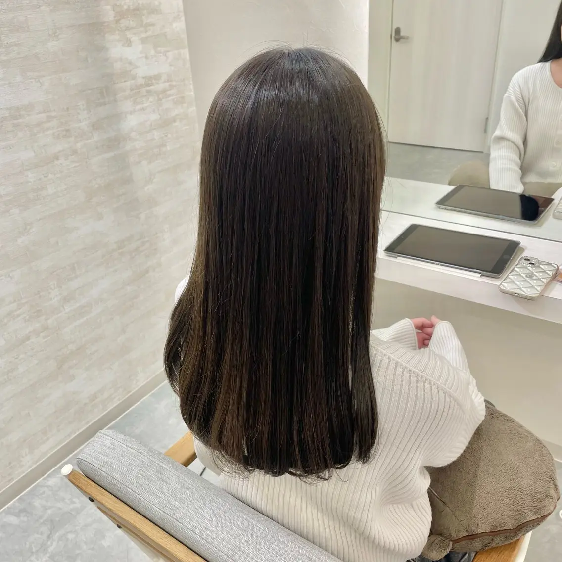 セミロング カラー ベージュカラー オリーブベージュ トリートメント 髪質改善&ヘアケア /菊池琉那のヘアスタイル
