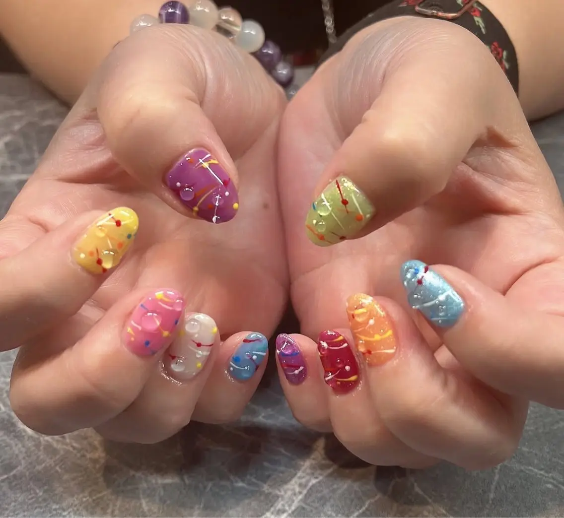 ネイル アートネイル クリアネイル ドット フットネイル オフィスネイル ハンドネイル ティーエヌ 金山駅東口店のネイルデザイン