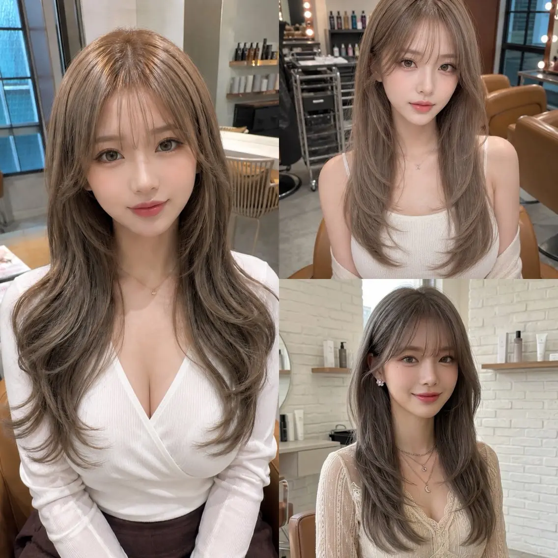 ミディアム カラー カット ヘアカラー トリートメント レイヤー/上品 色素カラー/山口のヘアスタイル