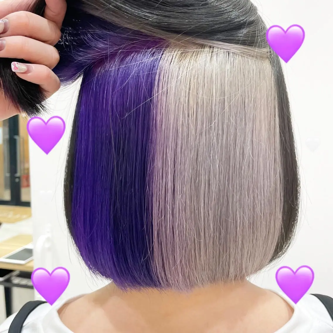 ミディアム カラー シルバー バイオレットカラー 新宿駅近♡個室 ♡関口三都季🌜のヘアスタイル
