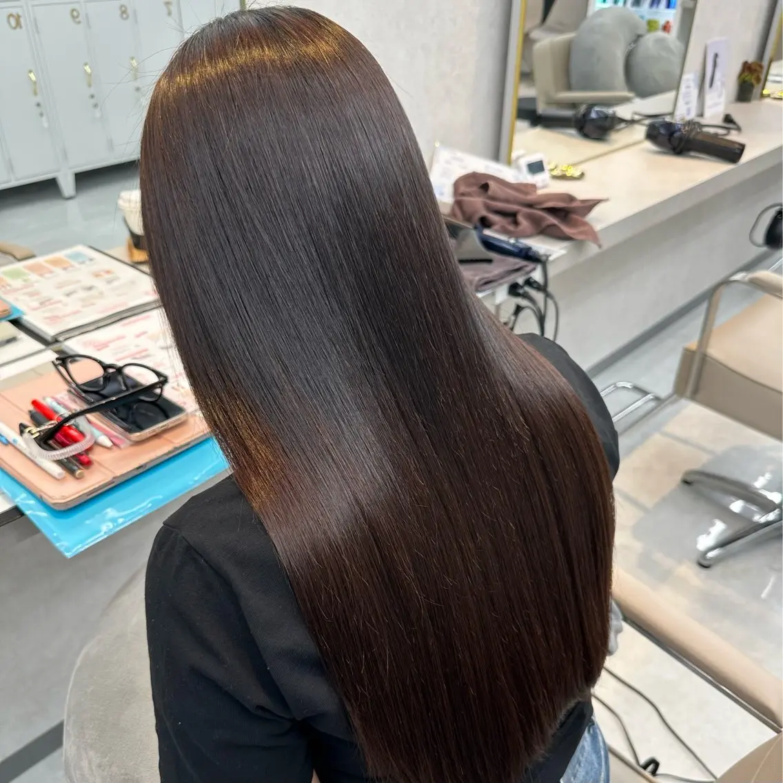 ロング 縮毛矯正 佐々木 玲のヘアスタイル