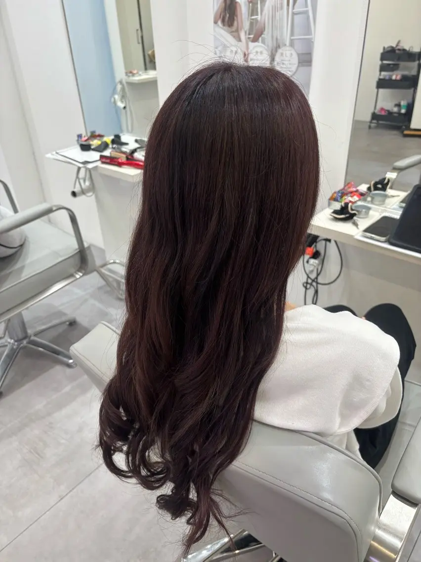 ロング カラー ヘアアレンジ ブリーチ ラベンダーカラー ブリーチなしカラー ヘアカラー EleRe ゆ ら🎵のヘアスタイル