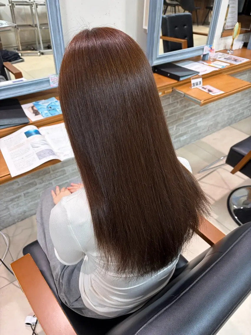 ロング カラー ヘアカラー トリートメント ホナミ🤎ハイトーン /縮毛矯正/アレンジのヘアスタイル
