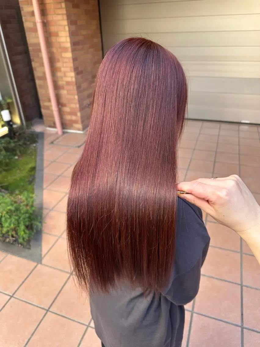 ロング カラー ブリーチ ブラウンカラー 透明感カラー ブリーチなしカラー ピンクカラー ヘアカラー こいけ あいらのヘアスタイル
