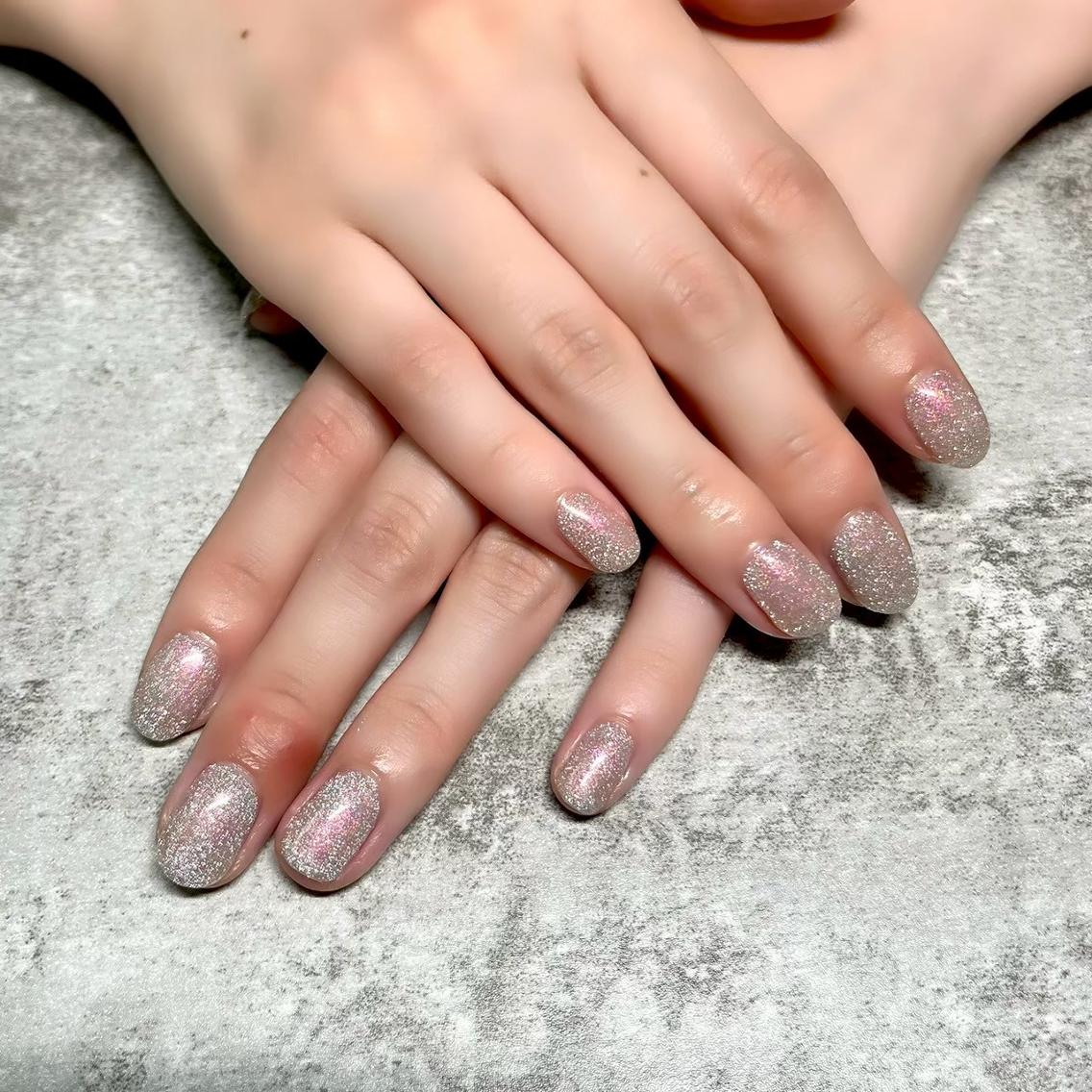 ネイル チークネイル 桜ネイル フラッシュネイル フレンチネイル ジェルネイル ハンドネイル パラジェルフィルイン マグネットISHIIのネイルデザイン
