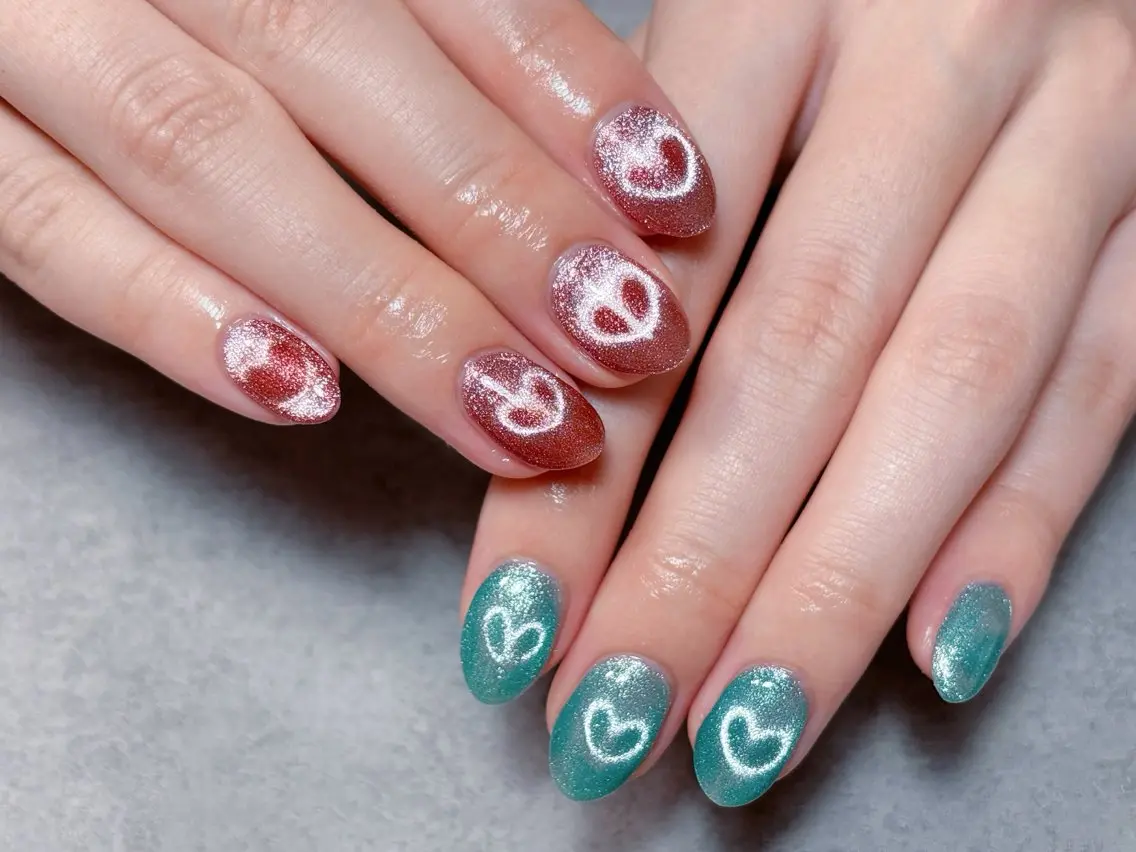 ネイル 韓国ネイル マグネットネイル ニュアンスネイル 夏ネイル ハンドネイル ハンドケア 💫ゆか_ Nailartistのネイルデザイン