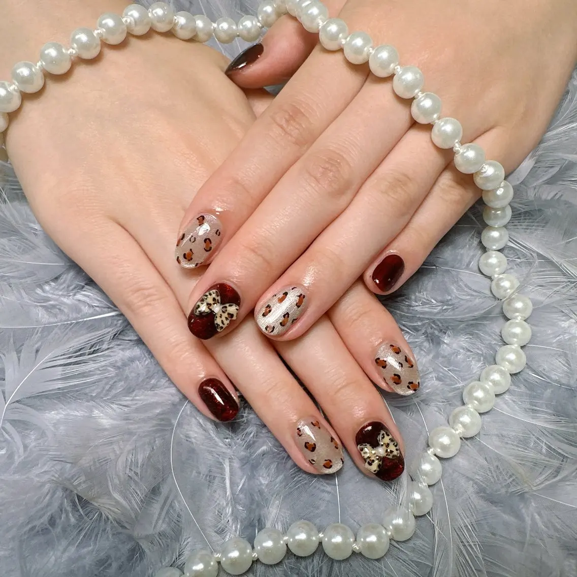ネイル アニマル柄 マグネットネイル ハンドネイル Pretty Nail Salonのネイルデザイン