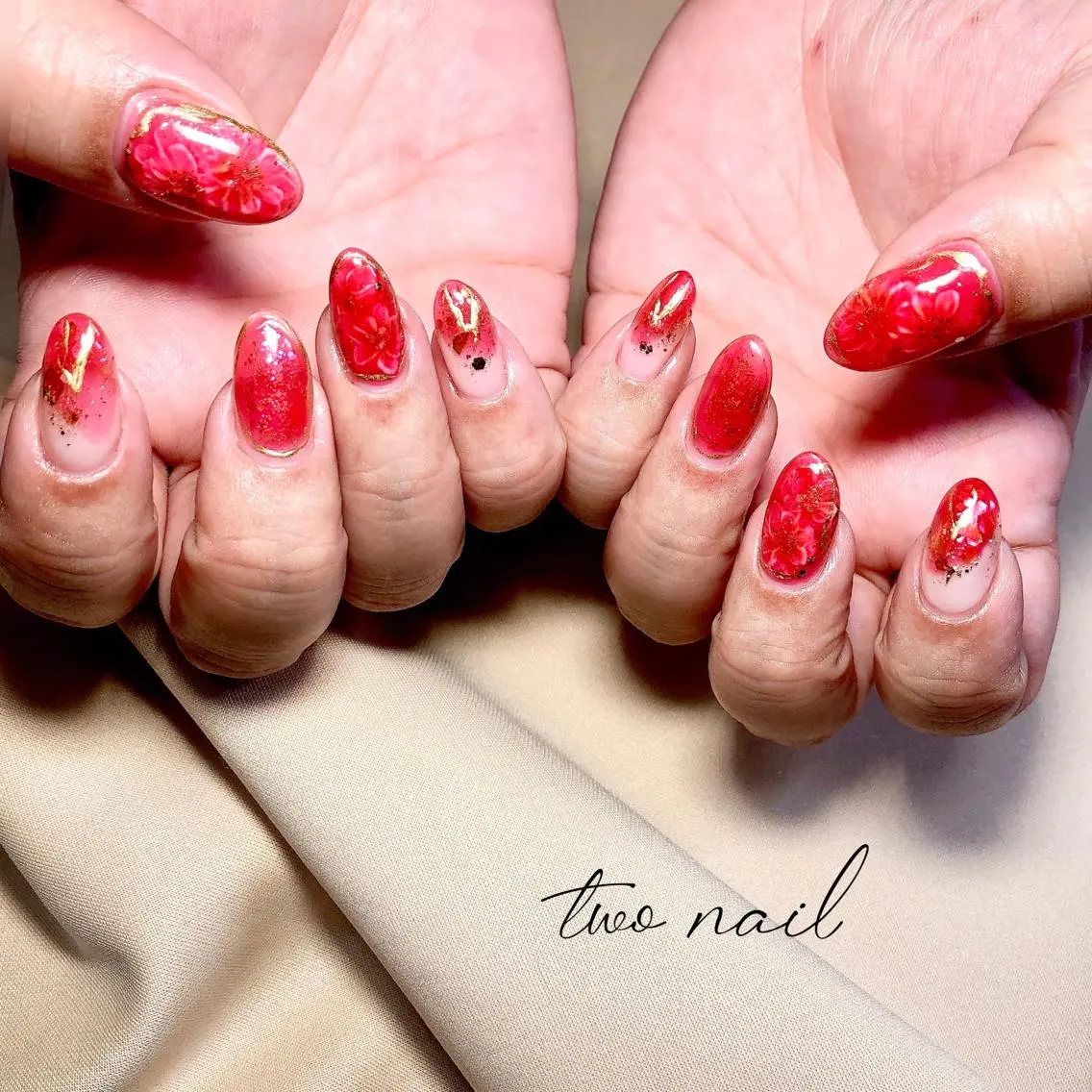 ネイル アートネイル フットネイル ハート ニュアンスネイル ホワイト two nailのネイルデザイン