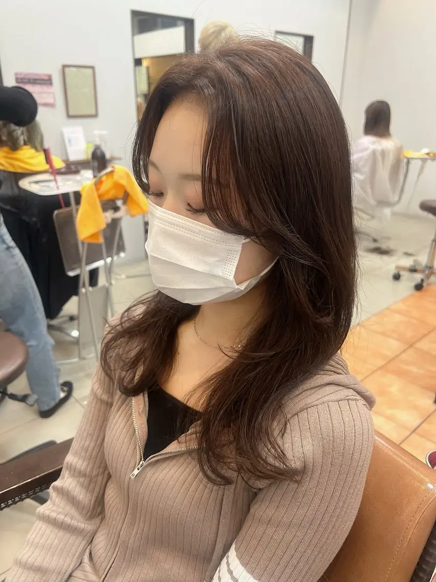 ミディアム カラー ブラウンカラー ヘアカラー トリートメント 頭皮×髪質改善 透明感カラー💎中村のヘアスタイル
