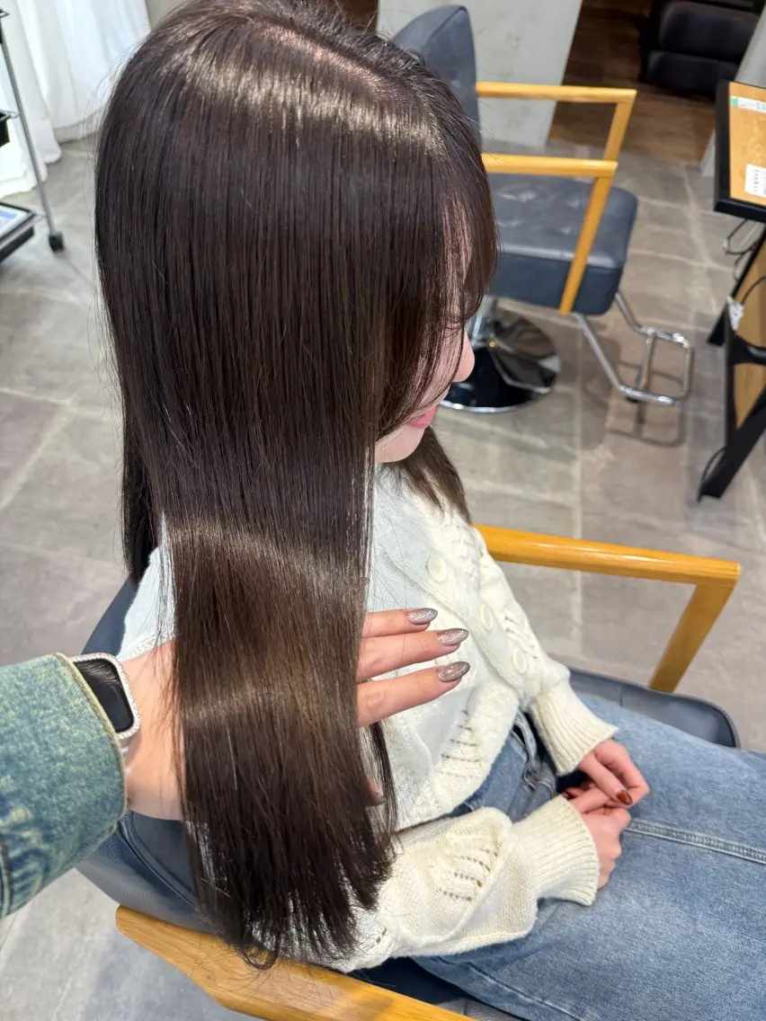 ロング カラー カット ヘアカラー トリートメント newi梅田🫧韓国 ヘア🫧sakiのヘアスタイル