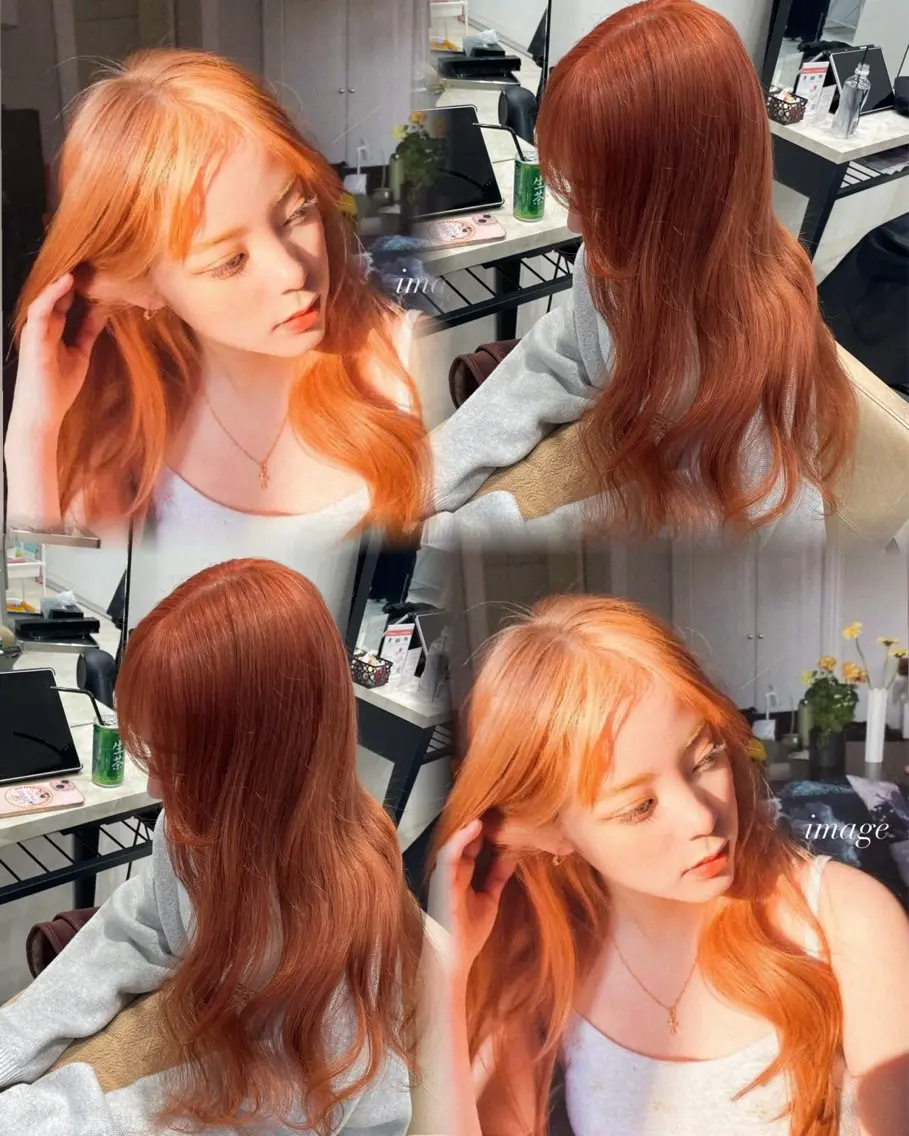 ロング カラー ヘアカラー 髪質改善ストレート 韓国風レイヤー池袋のヘアスタイル