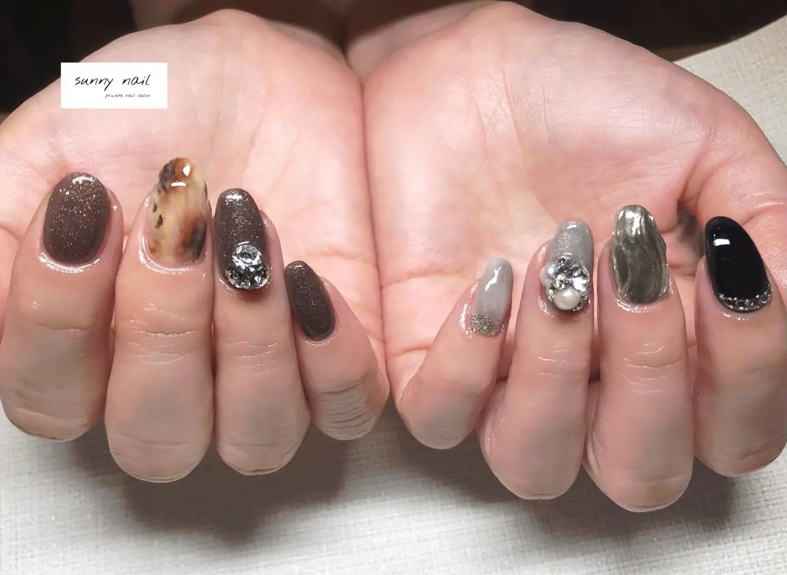 ネイル アートネイル フレンチネイル ジェルネイル キラキラネイル ミラーネイル sunny nailのネイルデザイン