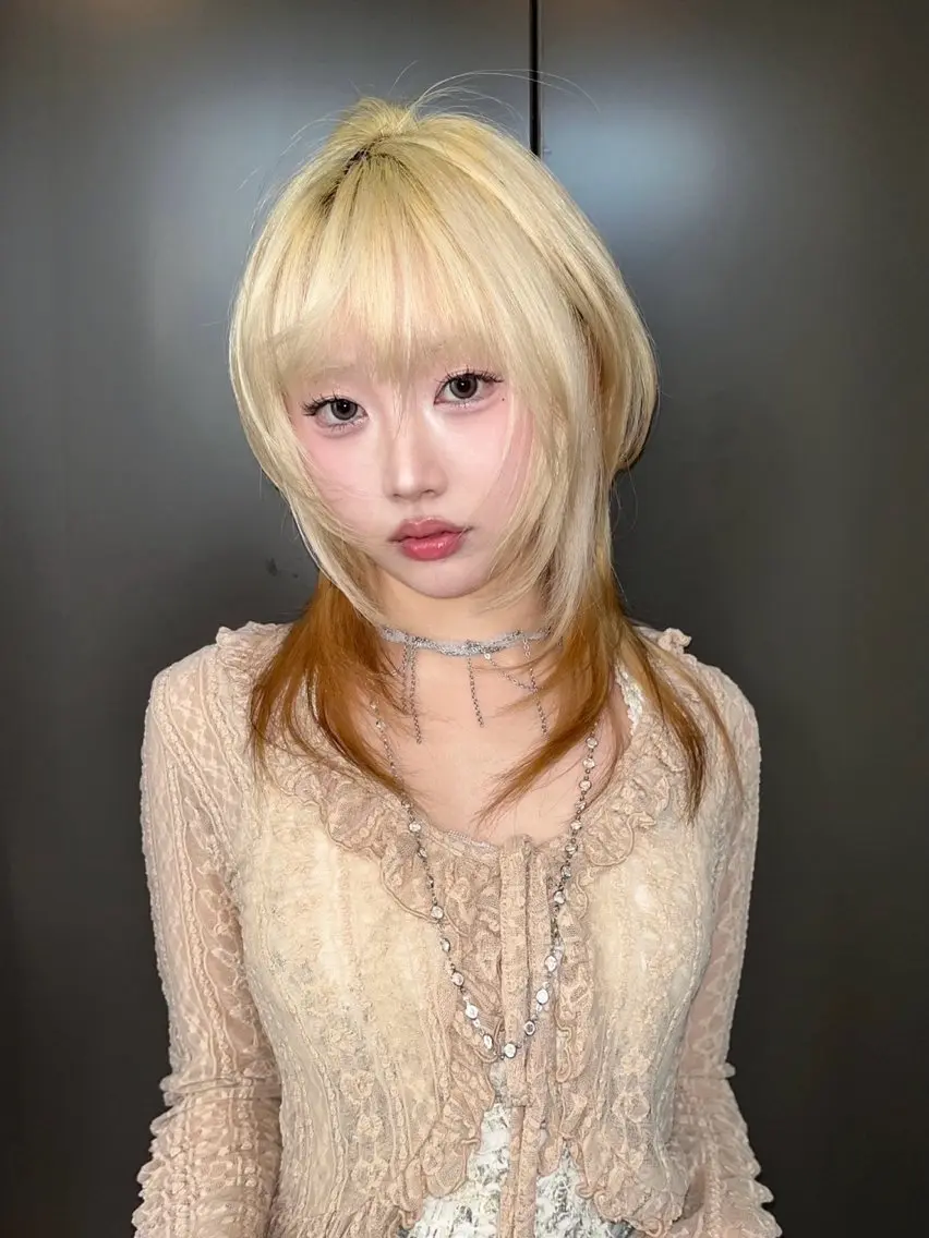 ミディアム カラー ハッシュカット 韓国風ヘア nehus. RYUGAのヘアスタイル