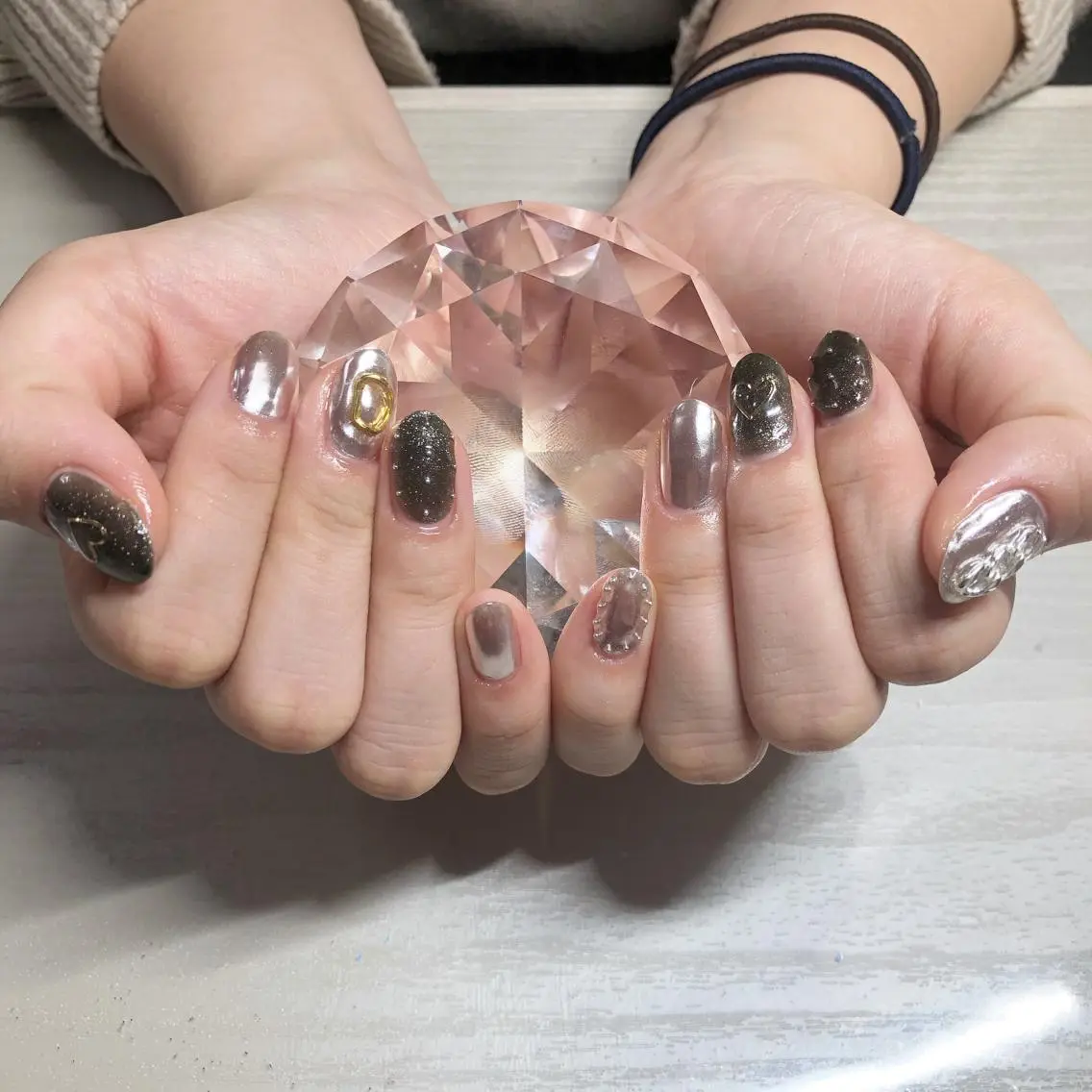 ネイル ミラーネイル 持ち込み I pinknail 韓国風·持ち込み専門のネイルデザイン