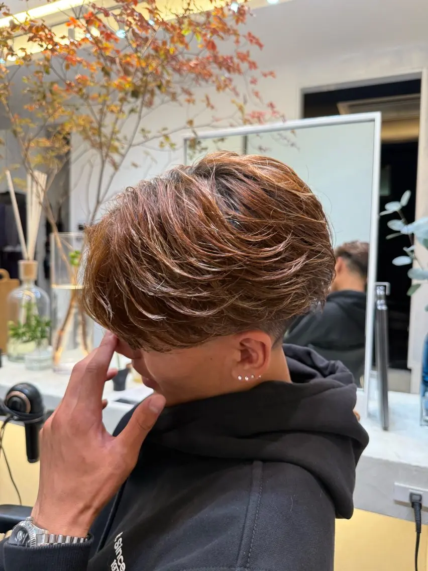 ミディアム パーマ ミディアムパーマ カット パーマ 菊地 隆斗のヘアスタイル