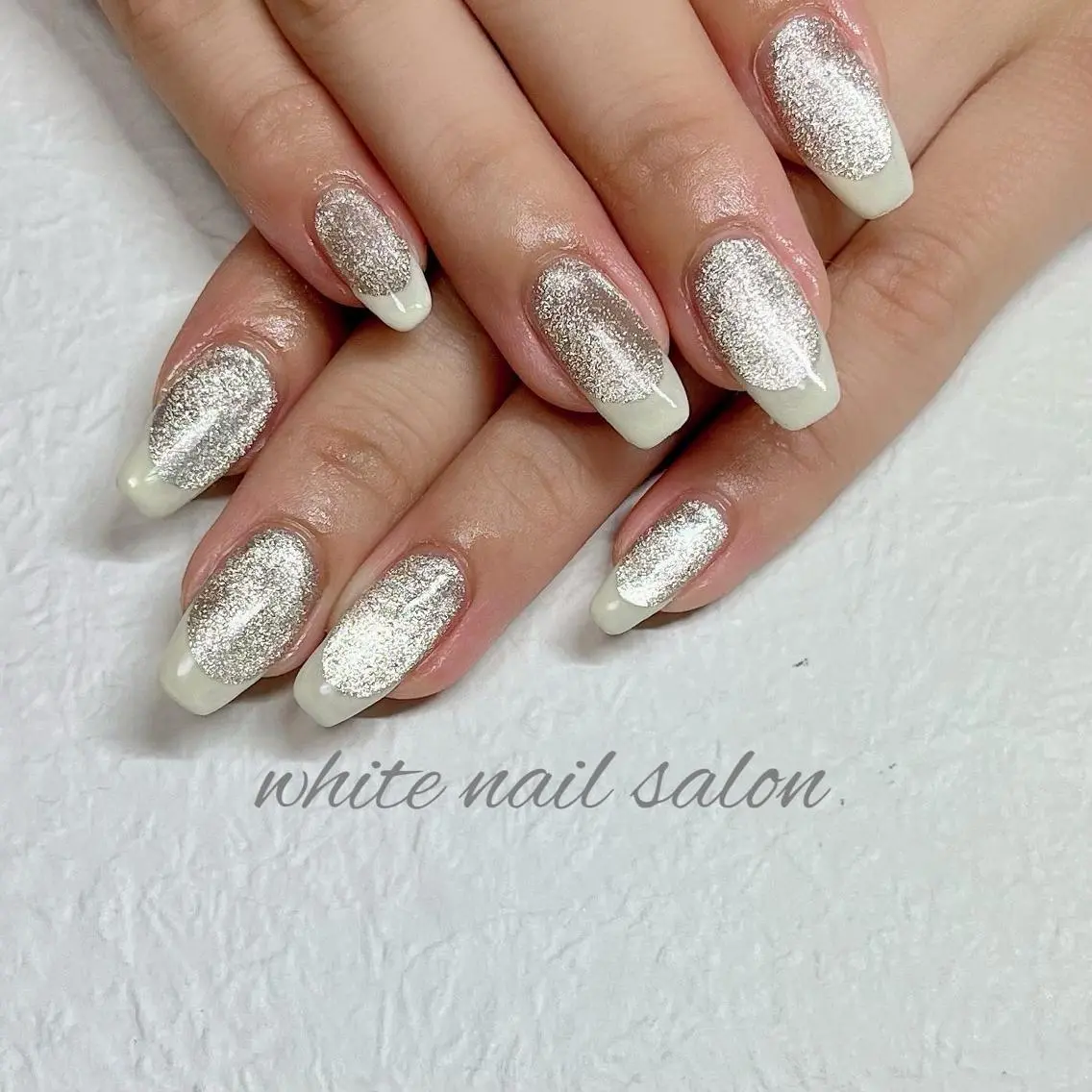 ネイル フットネイル ジェルネイル ハードジェル ラメ(グリッター) 持ち込み ハンドネイル white nail salonのネイルデザイン