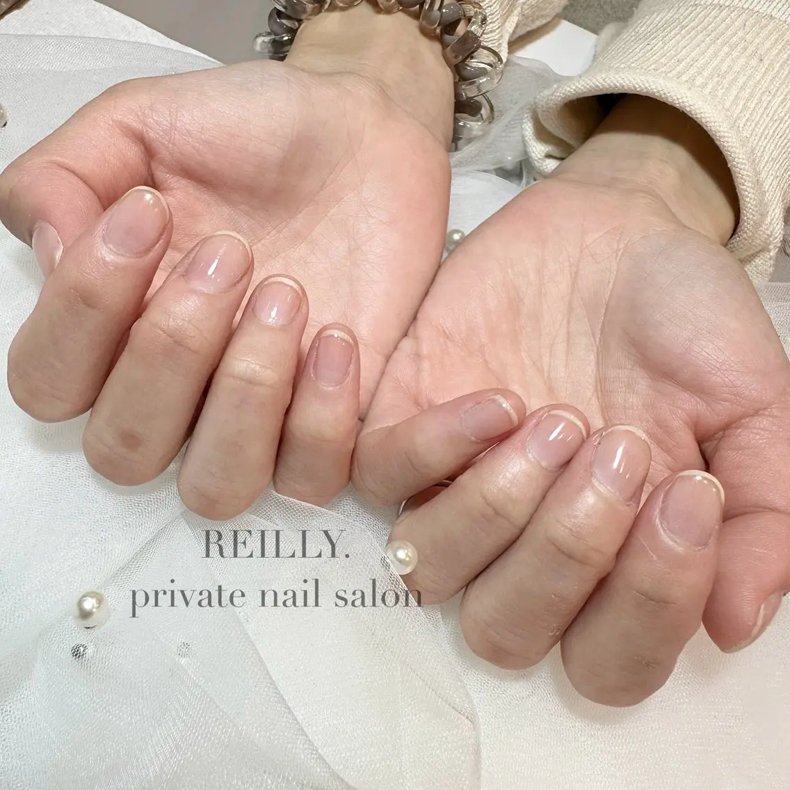 ネイル クリアネイル フラッシュネイル フレンチネイル ジェルネイル マグネットネイル Reillynail みさきのネイルデザイン