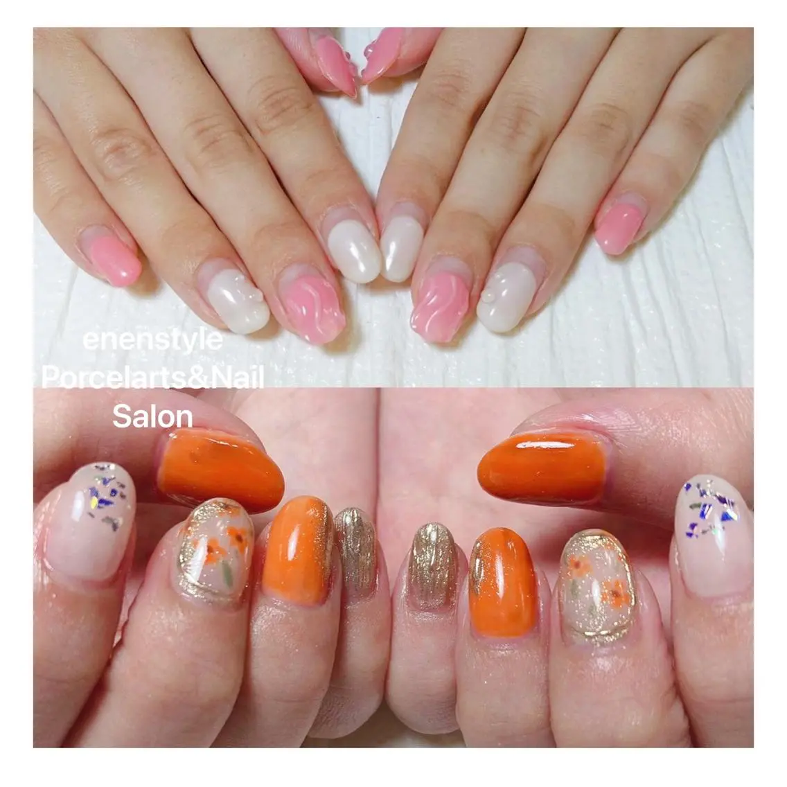 ミディアム ネイル ハンドネイル 🐾enen style 🐾のネイルデザイン