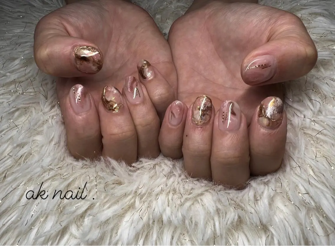 ショート ネイル ハンドネイル ak nail .のネイルデザイン